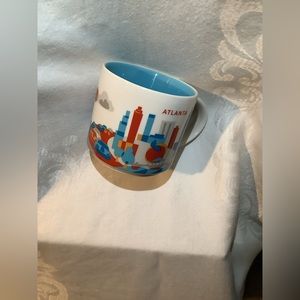 14oz Atlanta Starbucks Coffee Mug GA. Blue inside you are here collection